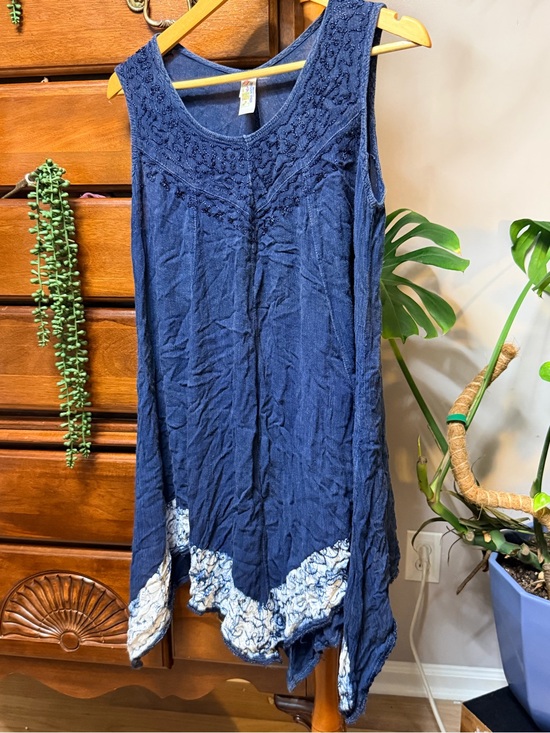 India Boutique Other - India Boutique Plus Size Sleeveless Embroidered Tank Dress with Embroidered Hem